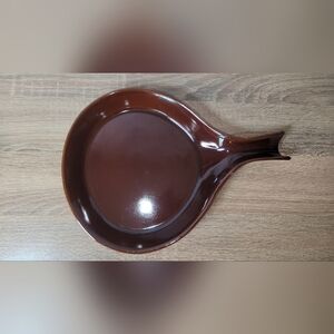 Vintage Burden Brown Ceramic Serving Dish Fry Pan Stoneware Fajita